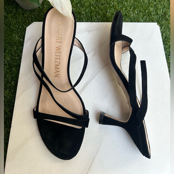 STUART WEITZMAN black suede leather sandals size 9 - Picture 10 of 15